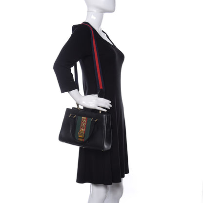 Gucci Calfskin Medium Sylvie Top Handle Tote Black 2 of 9