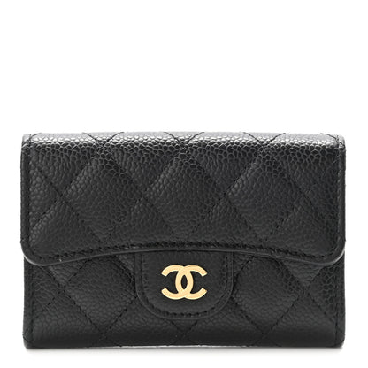 Chanel Caviar Quilted Flap Card Holder Wallet Black 1 of 7