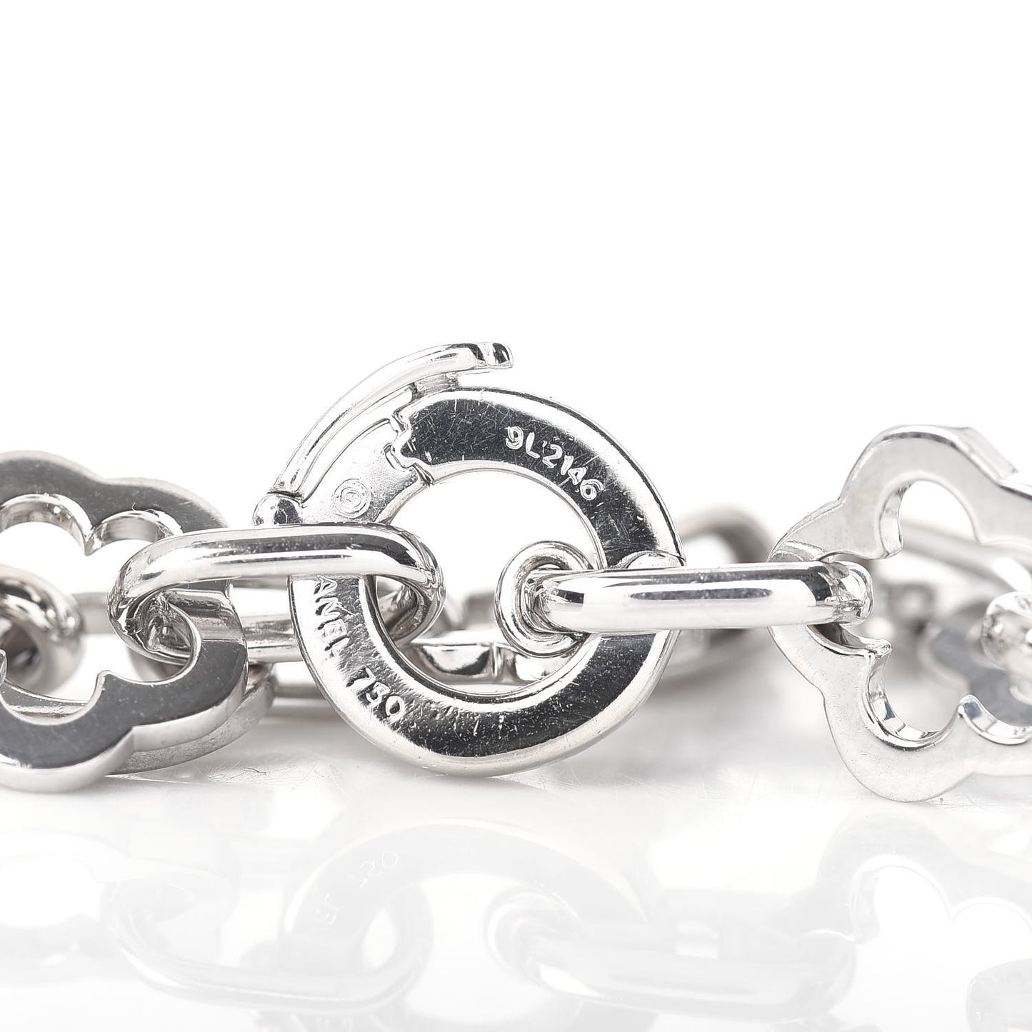 18K White Gold Camellia Charm Bracelet