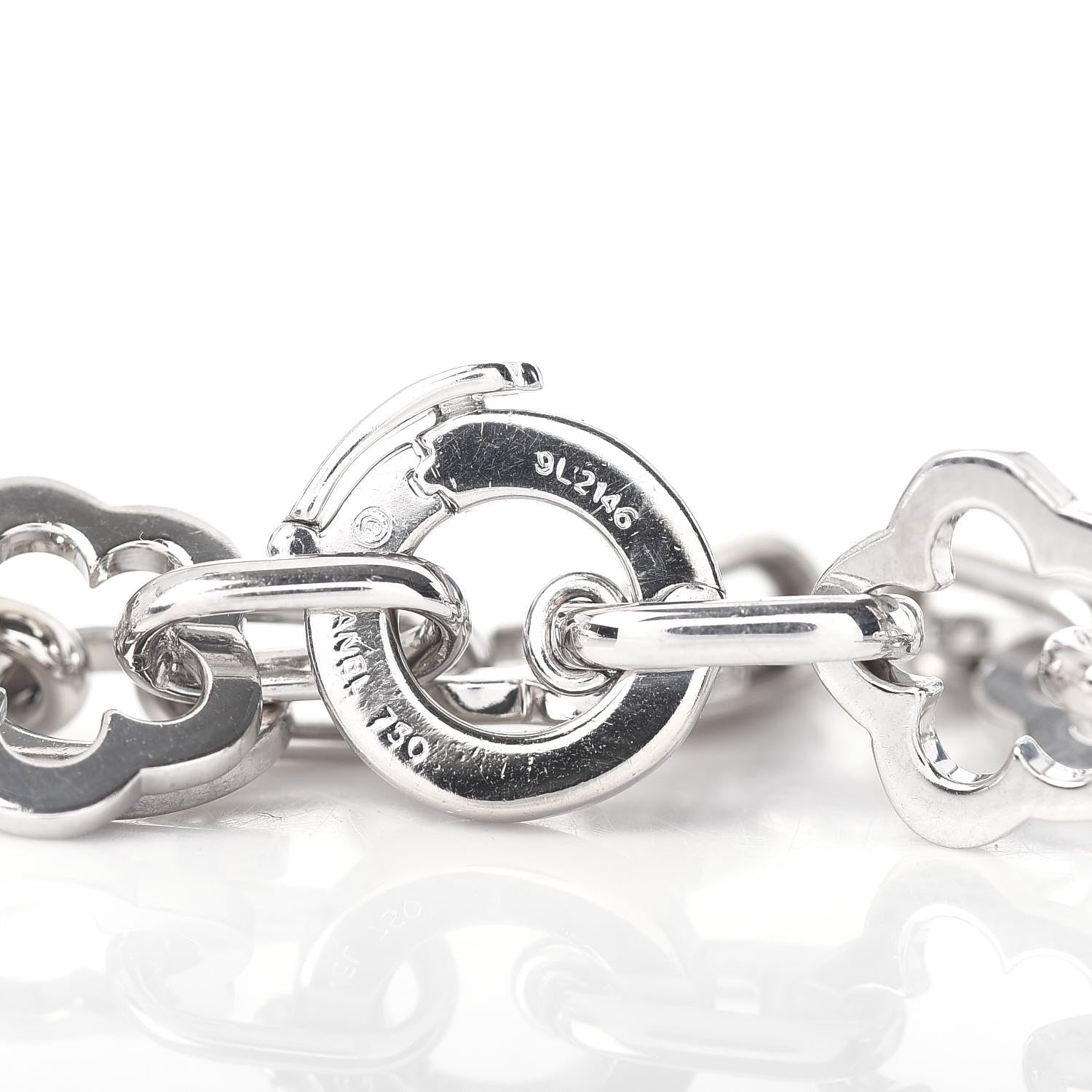 Chanel 18K White Gold Camellia Charm Bracelet 4 of 4