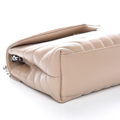 Saint Laurent Calfskin Y Quilted Monogram Small Loulou Chain Satchel Dark Beige 5 of 9