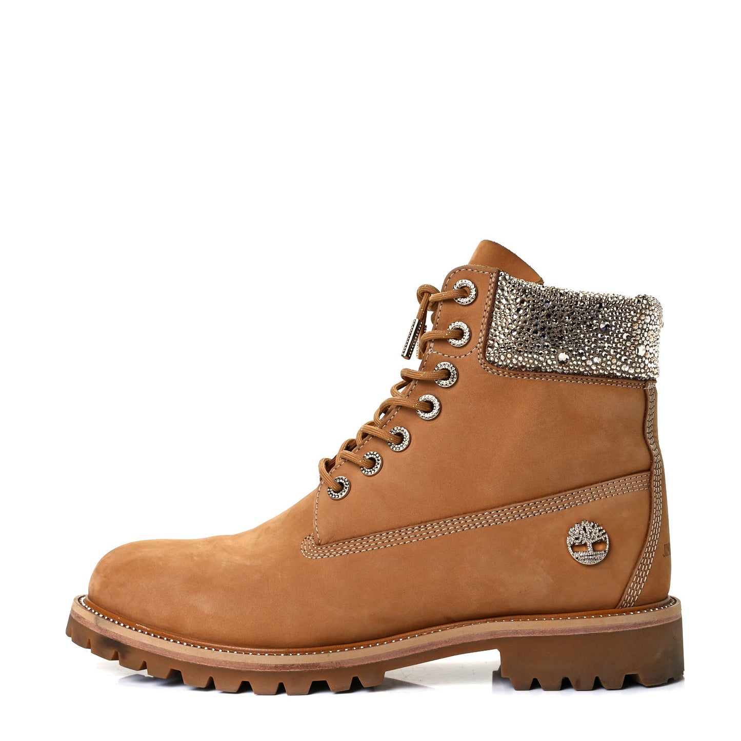 X TIMBERLAND Nubuck Swarovski Crystal Mens Ankle Boots 12 Wheat