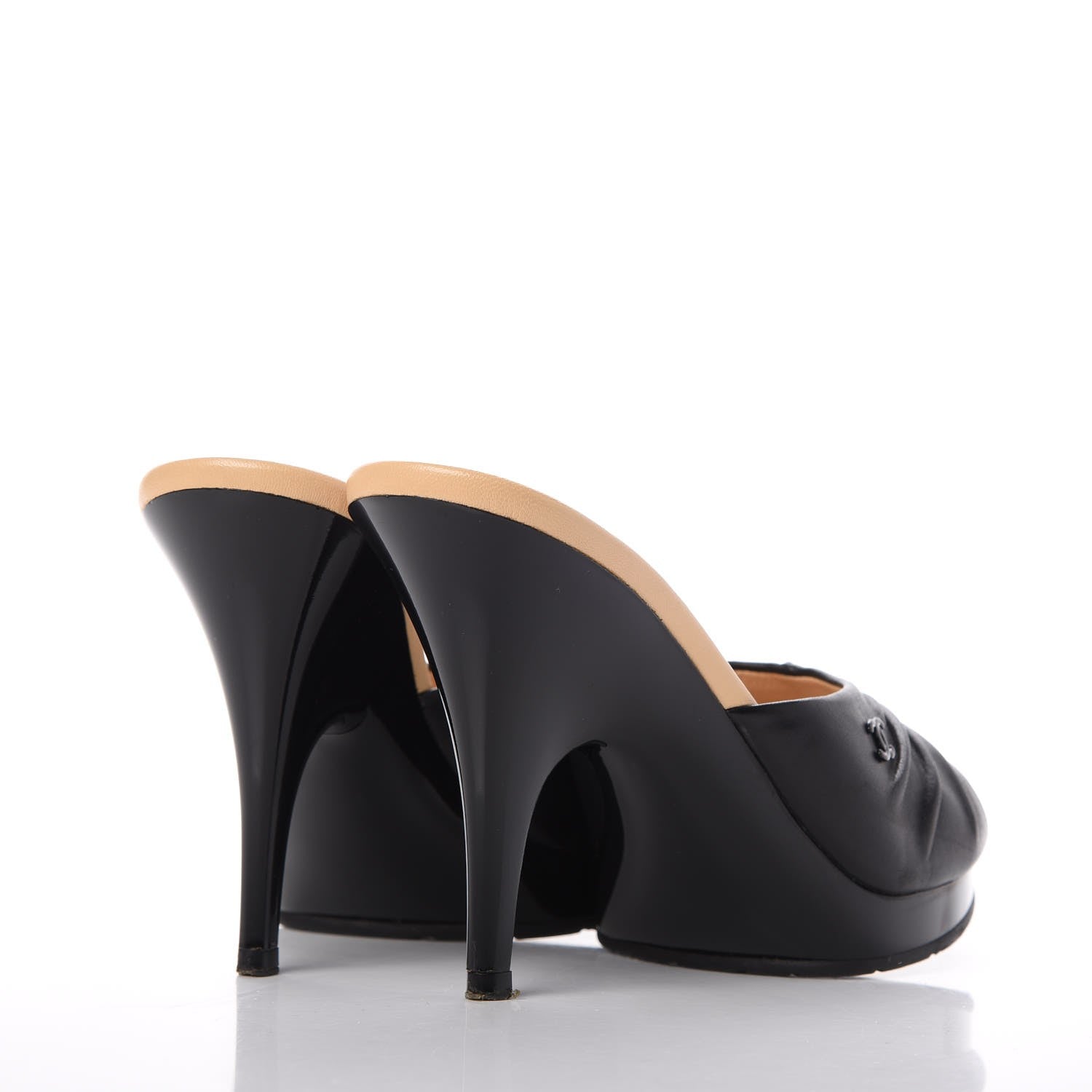 Chanel Lambskin CC Mules 6 Black 4 of 13