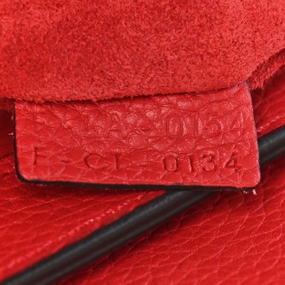 Celine Drummed Calfskin Micro Luggage Red 6 of 8