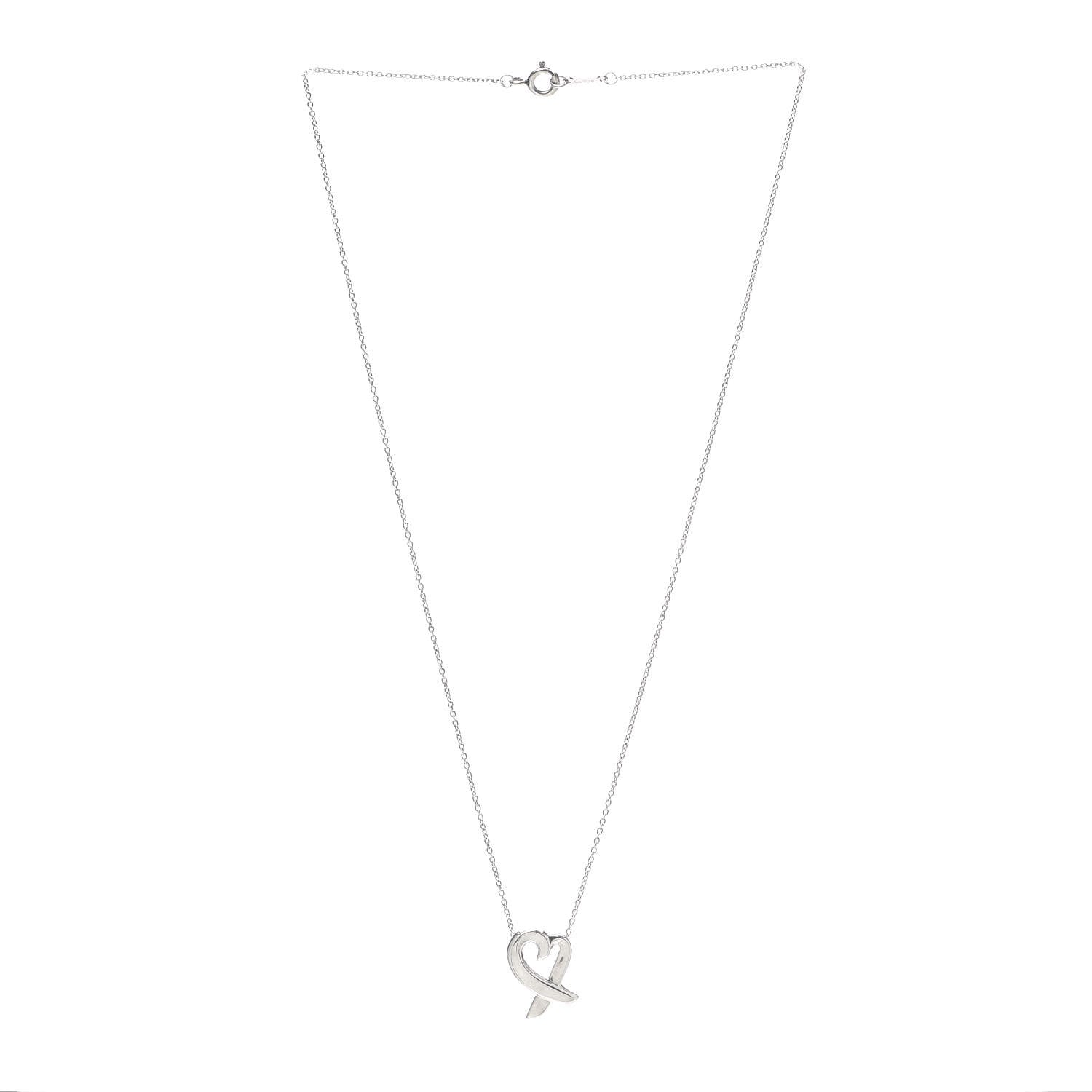Tiffany Sterling Silver Small Paloma Picasso Loving Heart Pendant Necklace 3 of 5