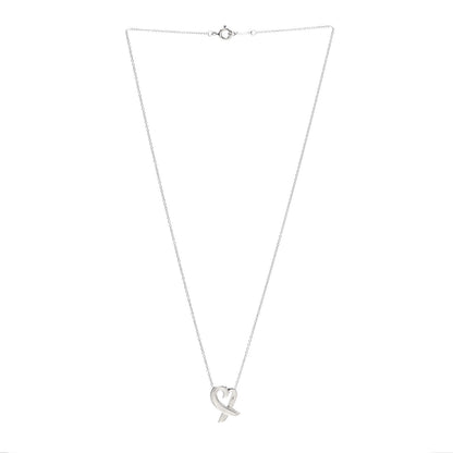 Tiffany Sterling Silver Small Paloma Picasso Loving Heart Pendant Necklace 3 of 5