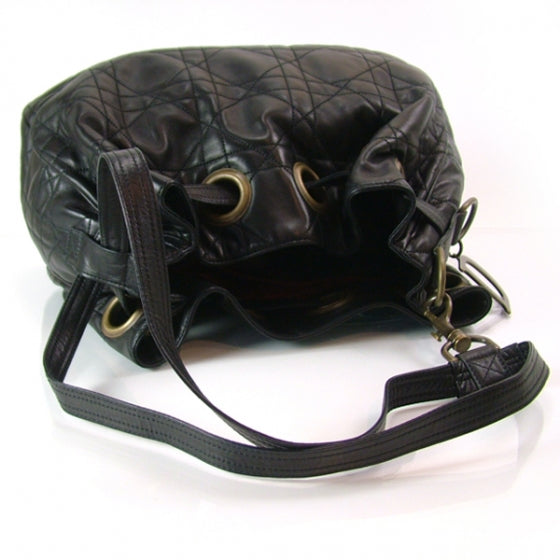 Christian Dior Leather Medium Cannage Tote Black 4 of 12