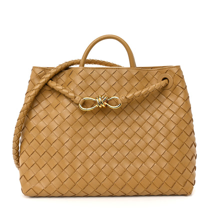 Bottega Veneta Nappa Intrecciato Medium Andiamo Shoulder Bag Dark Praline 1 of 9