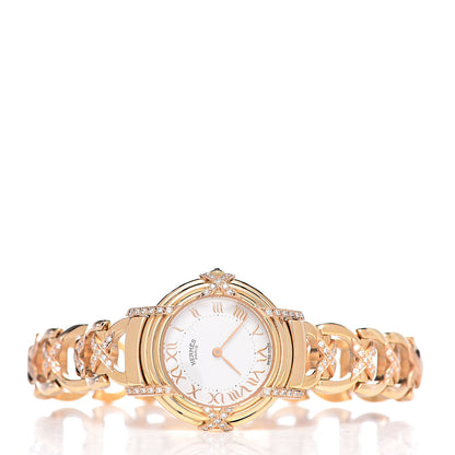 Hermes 18K Yellow Gold Diamond 26mm Ruban Quartz Watch 3 of 7
