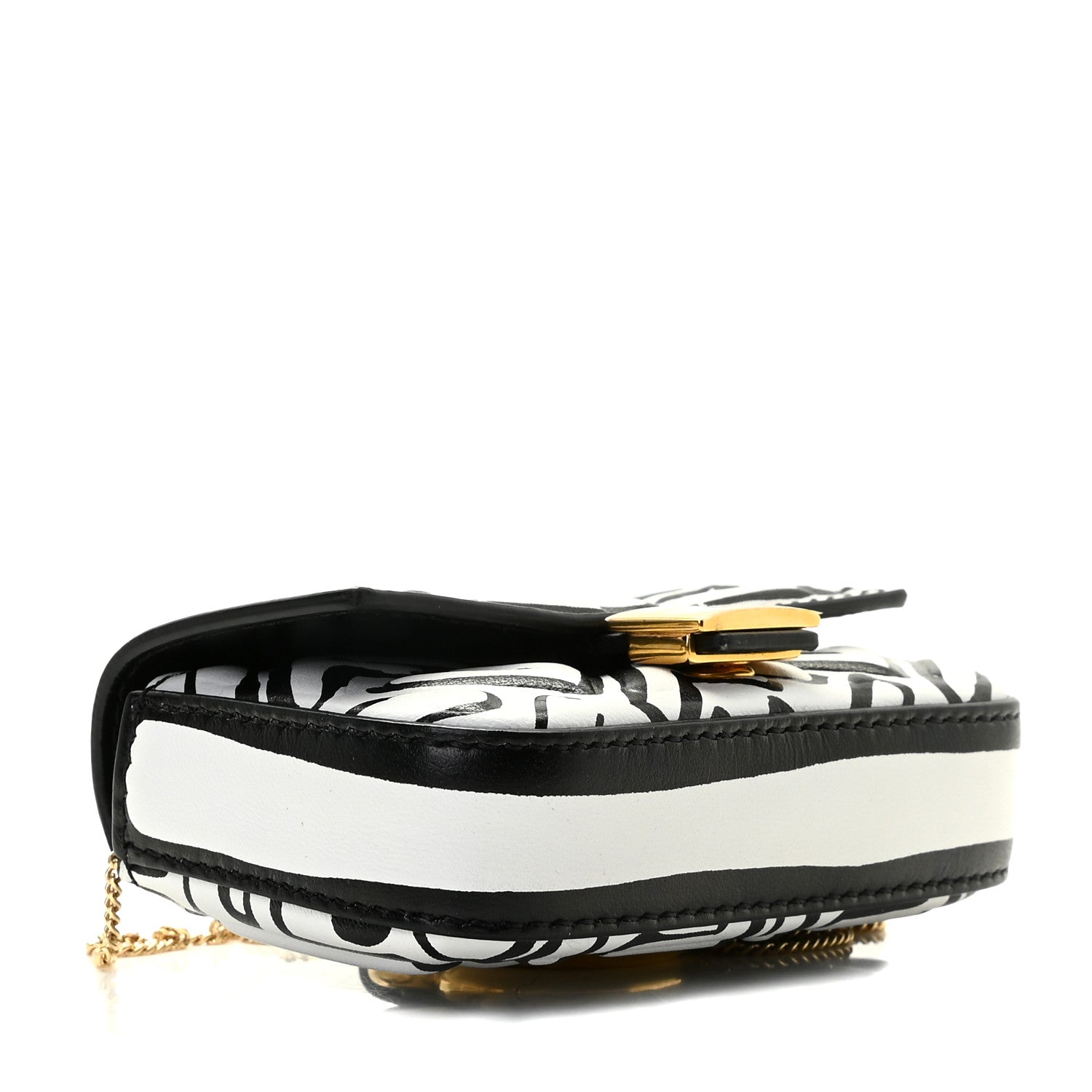 Fendi X JOSHUA VIDES Nappa Vitello King FF Embossed Nano Baguette Charm White Black 4 of 6