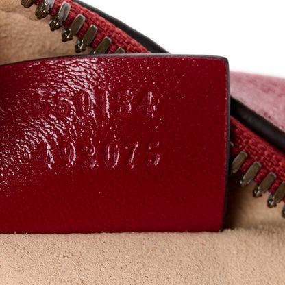 Gucci Glazed Calfskin Matelasse Heart Mini GG Marmont Round Shoulder Bag Romantic Cerise 7 of 11