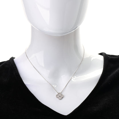 Van Cleef & Arpels 18K White Gold Diamond Vintage Alhambra Pendant Necklace 2 of 6