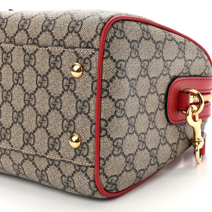 Gucci GG Supreme Monogram Kingsnake Heart Embroidered Small Boston Red 10 of 13