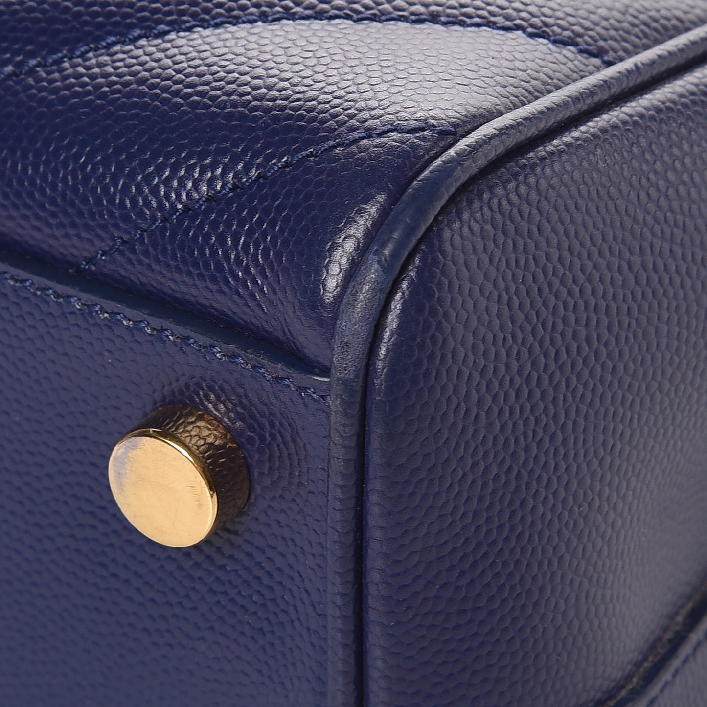 Grain De Poudre Matelasse Chevron Monogram Shopping Bag Deep Marine