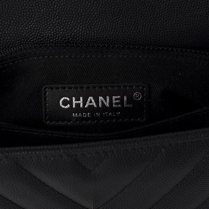 Chanel Caviar Chevron Quilted Mini Coco Handle Flap Dark Grey 10 of 12