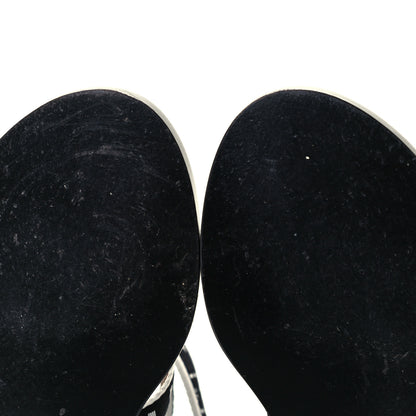 Givenchy Grosgrain Cross Logo Ankle Strap Sandals 36.5 Black White 9 of 11