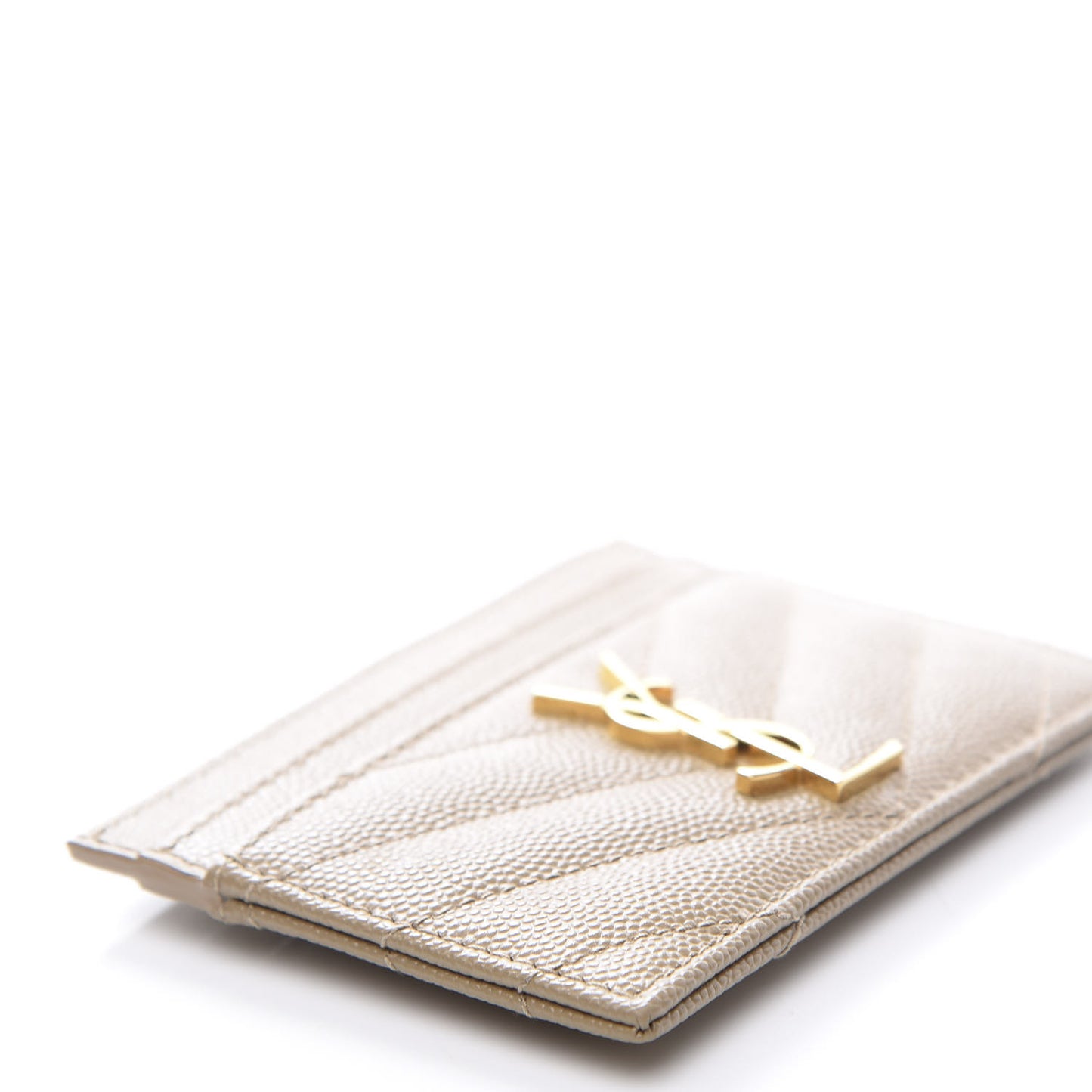Grain De Poudre Matelasse Chevron Monogram Credit Card Case Cork