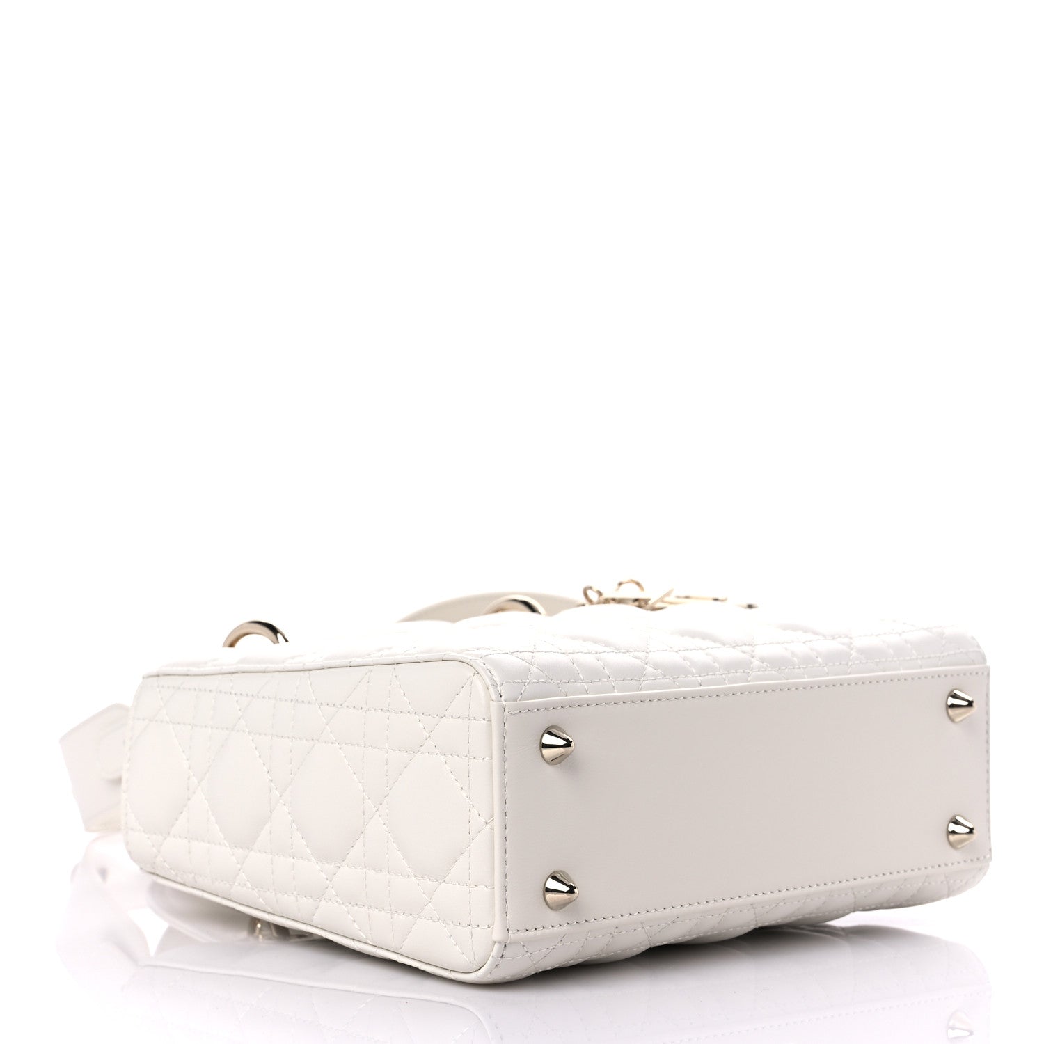 Christian Dior Lambskin Cannage Small Lady Dior White 4 of 9