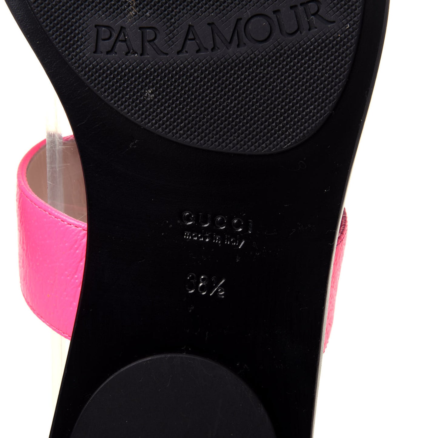 Calfskin GG Marmont Thong Sandals 38.5 Fuxia Fluo