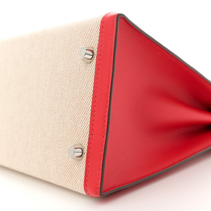Hermes Toile Swift Kelly Sellier 28 Rouge Piment Ecru 10 of 10