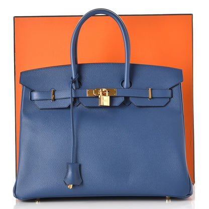 Hermes Epsom Birkin 35 Bleu Agate 45 of 45