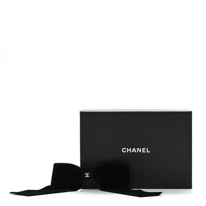 Chanel Velvet Bow CC Hair Clip Black 6 of 6