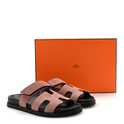 Hermes Suede Goatskin Womens Chypre Sandals 36.5 Rose Antique 10 of 10