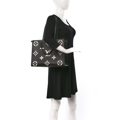 Louis Vuitton Empreinte Monogram Giant Onthego MM Black Beige 2 of 10