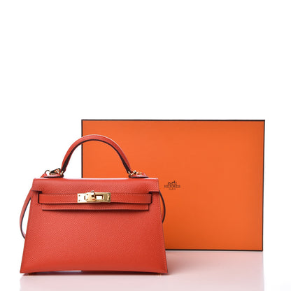 Hermes Epsom Mini Kelly Sellier 20 Capucine 7 of 7