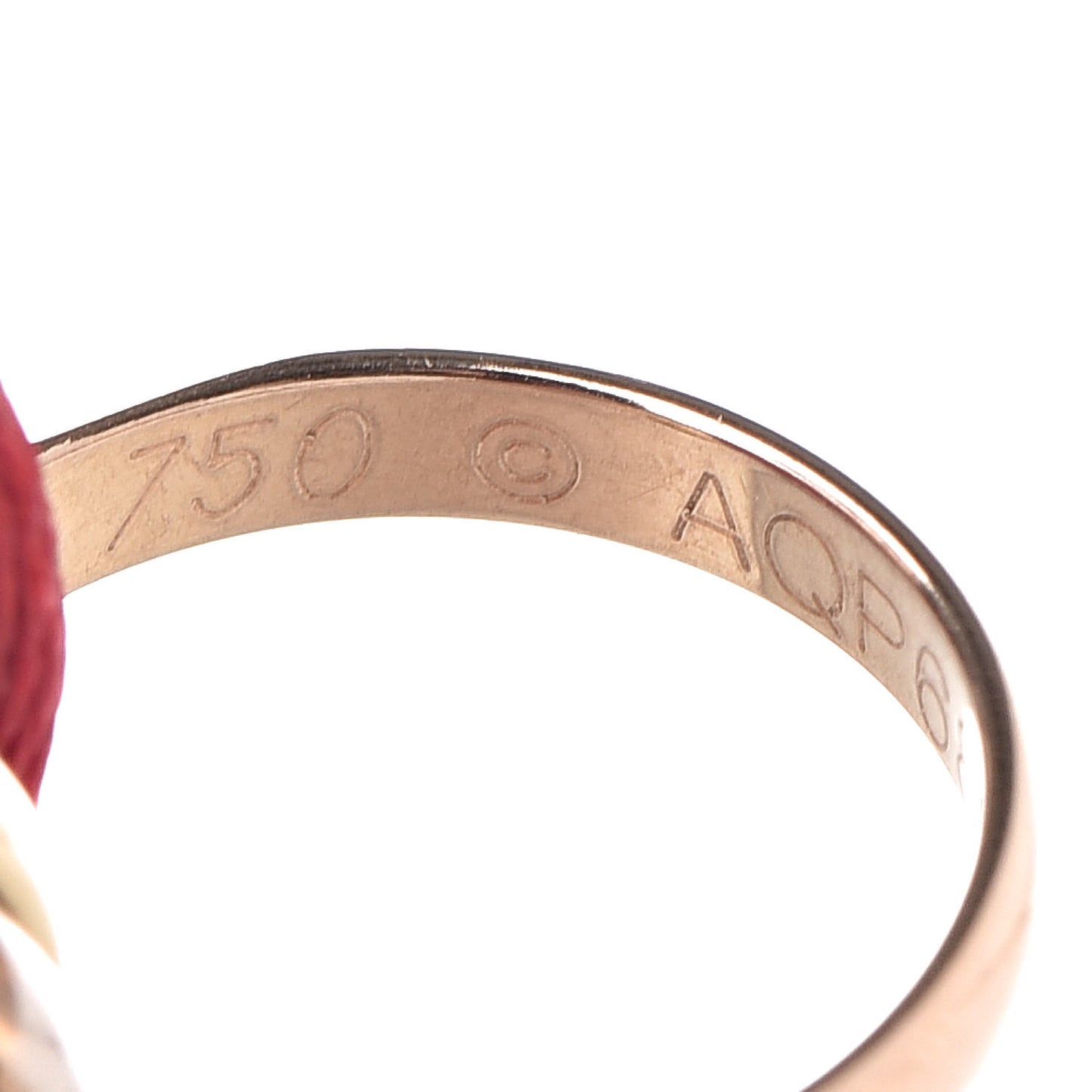 18K Pink Yellow White Gold Trinity Cord Bracelet Red