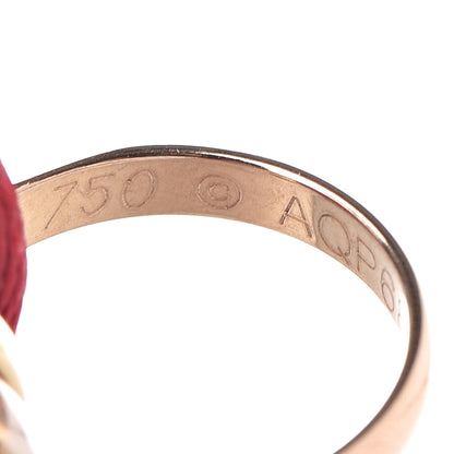 Cartier 18K Pink Yellow White Gold Trinity Cord Bracelet Red 5 of 6