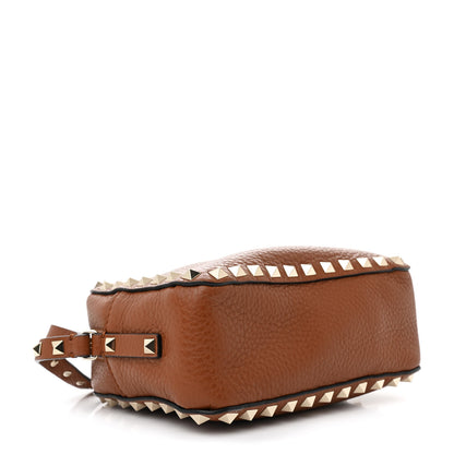 Valentino Garavani Pebbled Calfskin Rockstud Camera Crossbody Bag Tan 4 of 10
