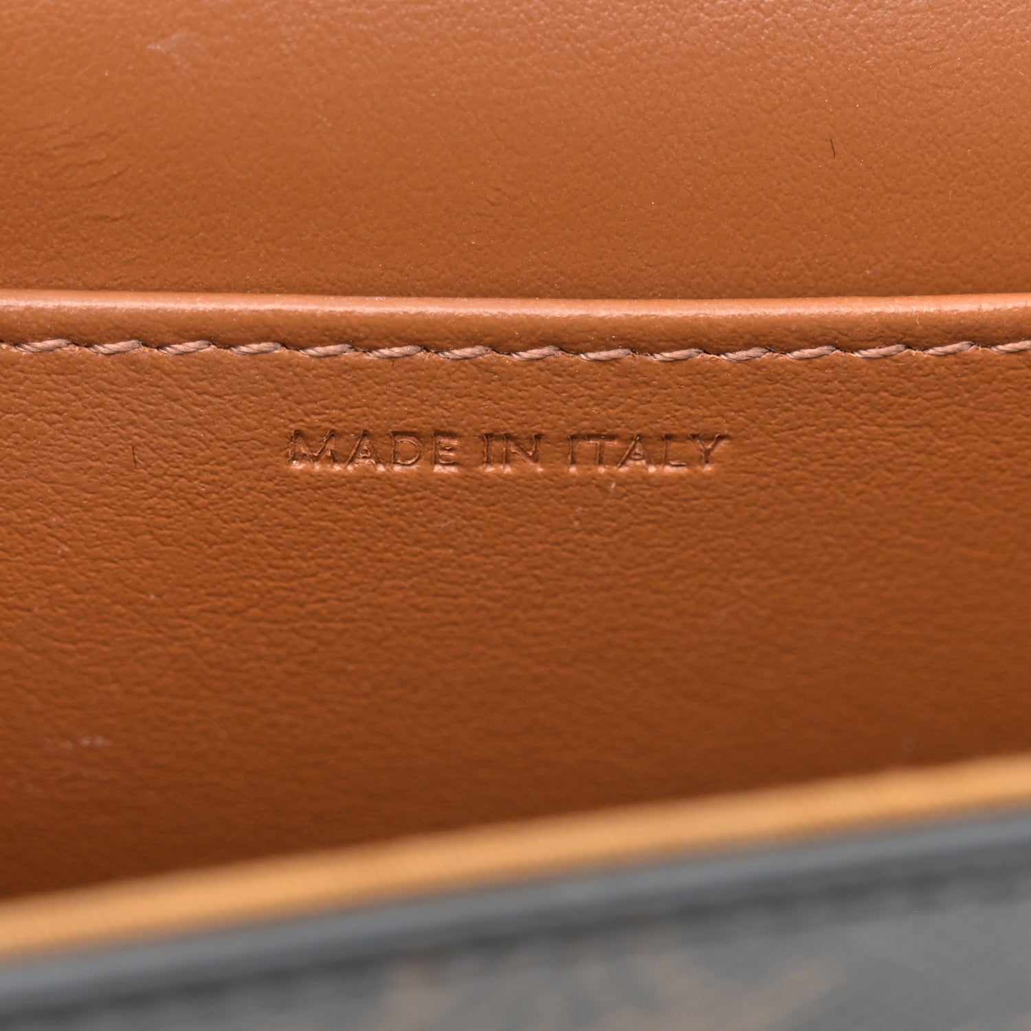 Celine Triomphe Canvas Calfskin Mini Triomphe Tan 7 of 13