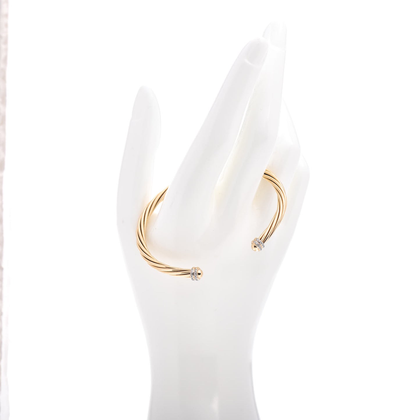 18K Yellow Gold Diamond 4mm Helena Cuff Bracelet