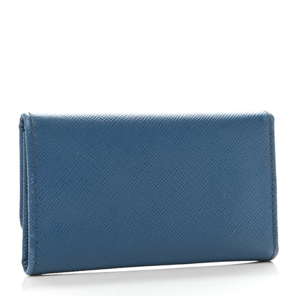 Prada Saffiano Metal 6 Key Holder Cobalto 2 of 4