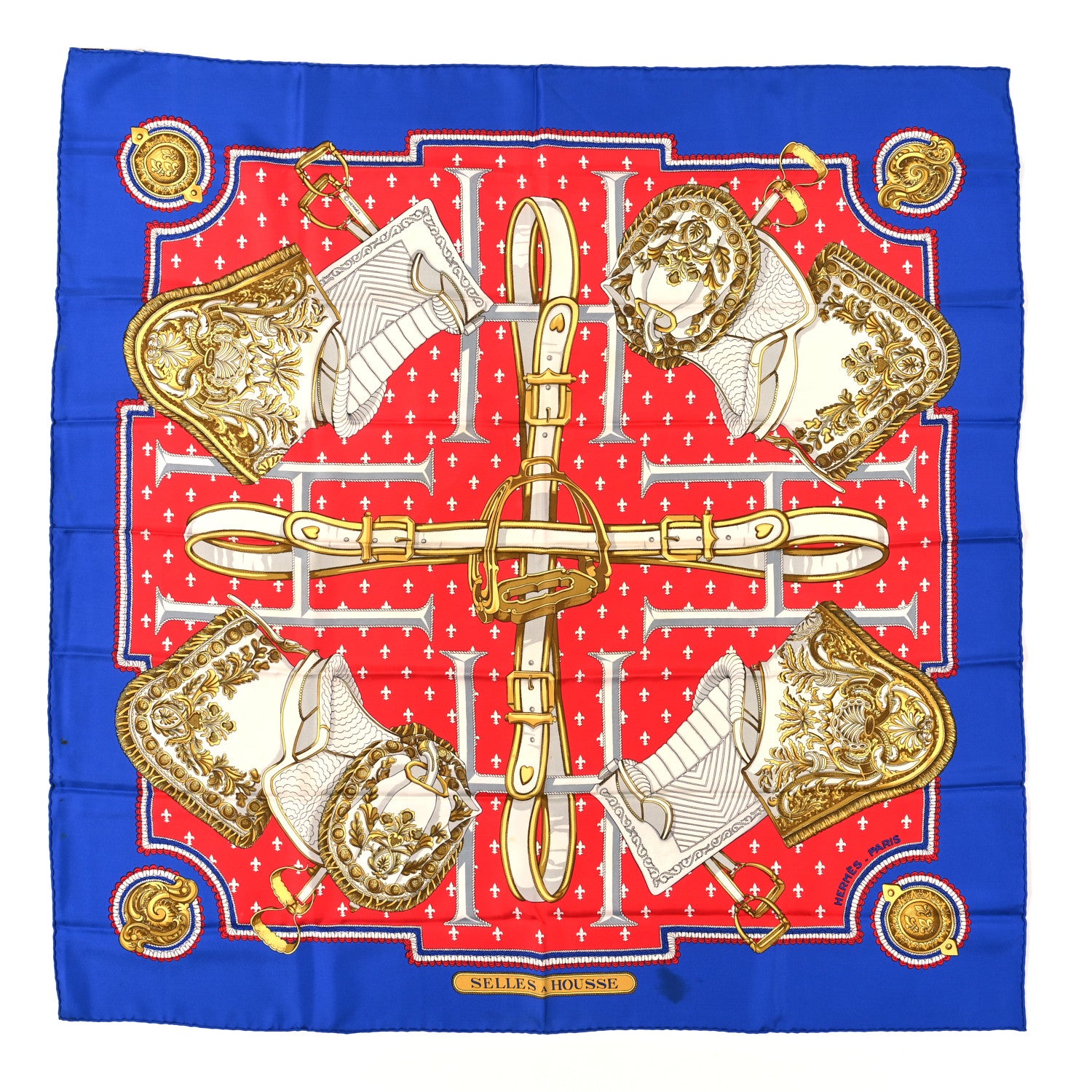 Hermes Silk Selles A Housse Scarf 90 1 of 3