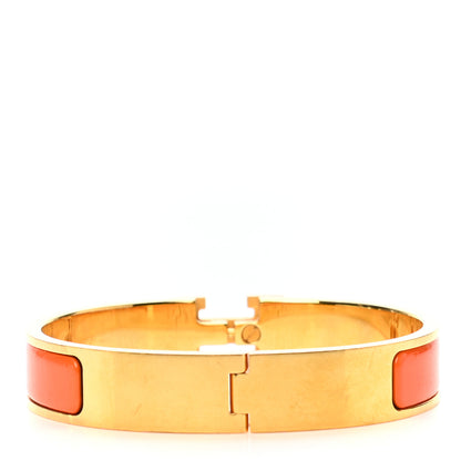 Hermes Enamel Narrow Clic Clac H Bracelet GM Orange 3 of 6