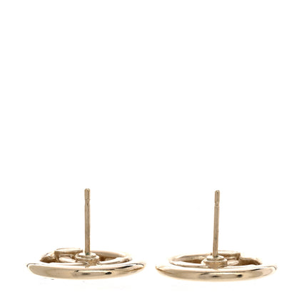 Chanel Crystal CC Round Earrings Gold 4 of 5