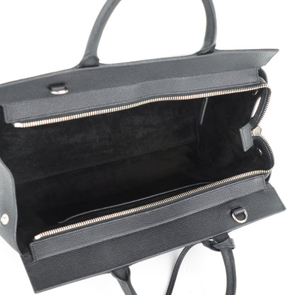 Saint Laurent Grained Calfskin Small Cabas Rive Gauche Black 5 of 7