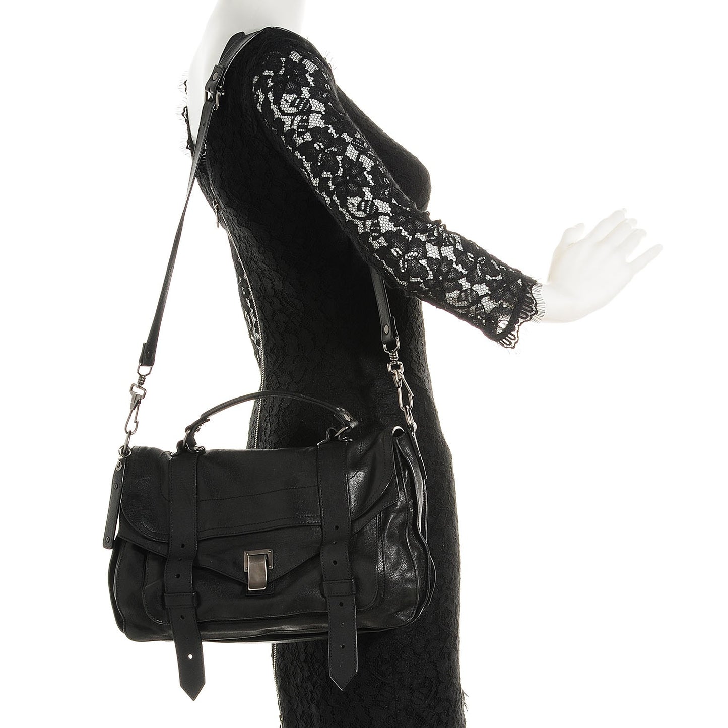 Lambskin Medium PS1 Satchel Black
