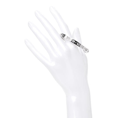 Tiffany 18K White Gold Diamond Atlas Pierced Hinged Bangle Bracelet 2 of 5