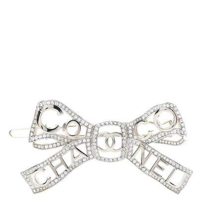 Chanel Metal Crystal Bow-tiful CC Hair Clip Gold 1 of 4