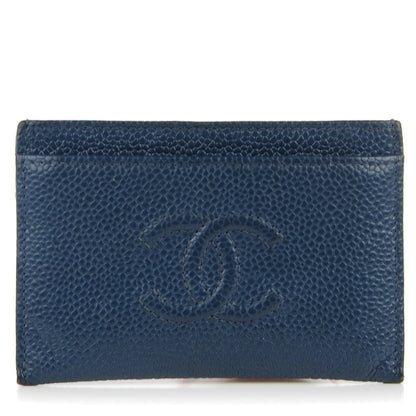 Chanel Caviar Timeless CC Card Holder Dark Blue 1 of 7