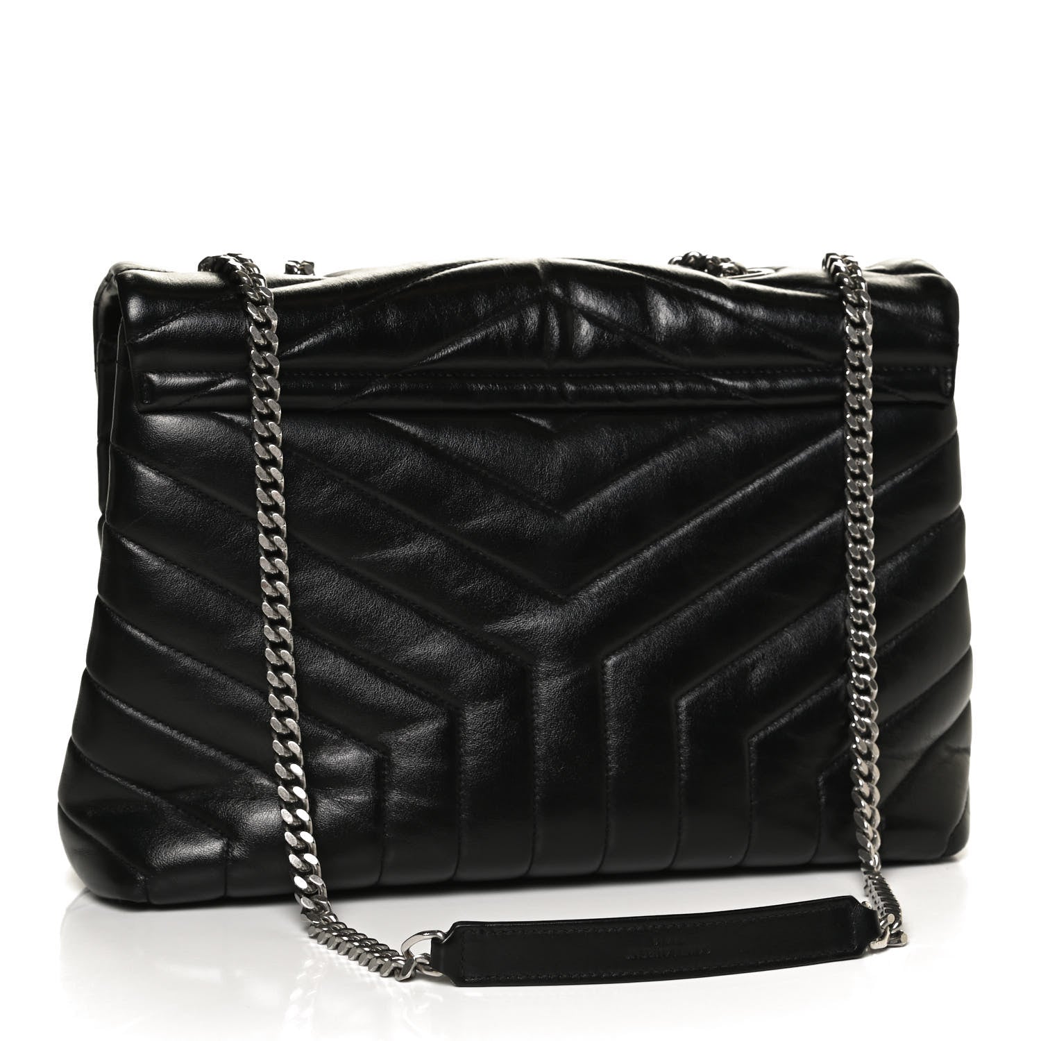 Saint Laurent Calfskin Y Quilted Monogram Medium Loulou Chain Satchel Black 3 of 12