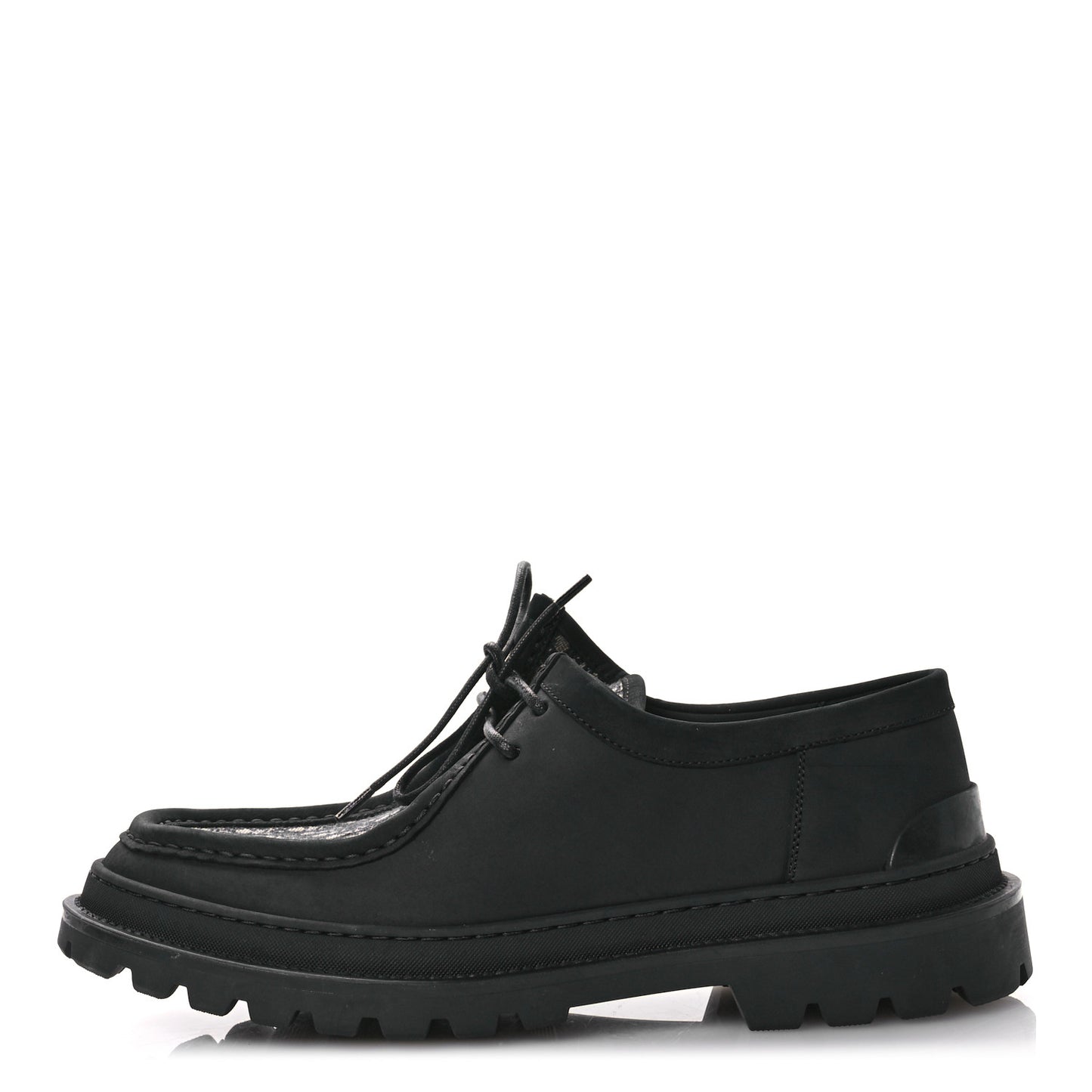 Nubuck Calfskin Oblique Explorer Boat Shoe 43 Black Beige