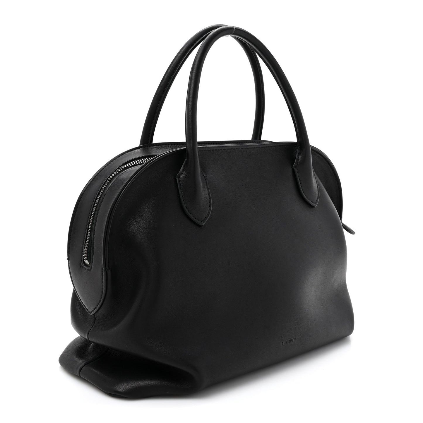 Polished Saddle Calfskin Agnes Bag Black