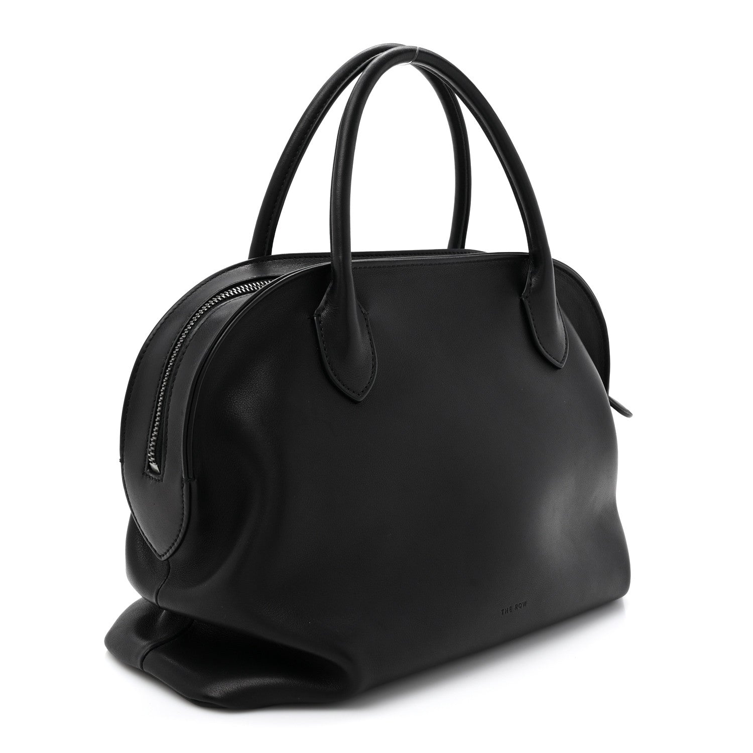 The Row Polished Saddle Calfskin Agnes Bag Black 3 of 9
