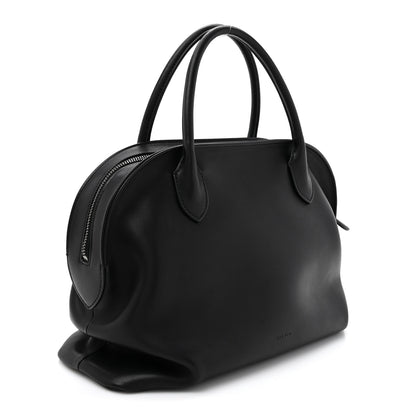 The Row Polished Saddle Calfskin Agnes Bag Black 3 of 9