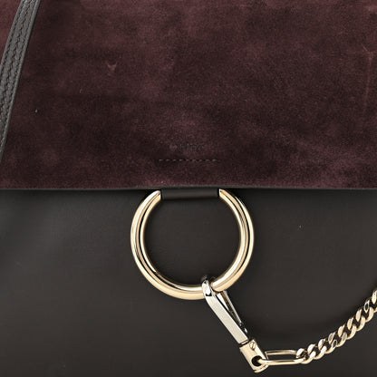 Chloe Calfskin Suede Medium Faye Shoulder Bag Carbon Brown 8 of 12
