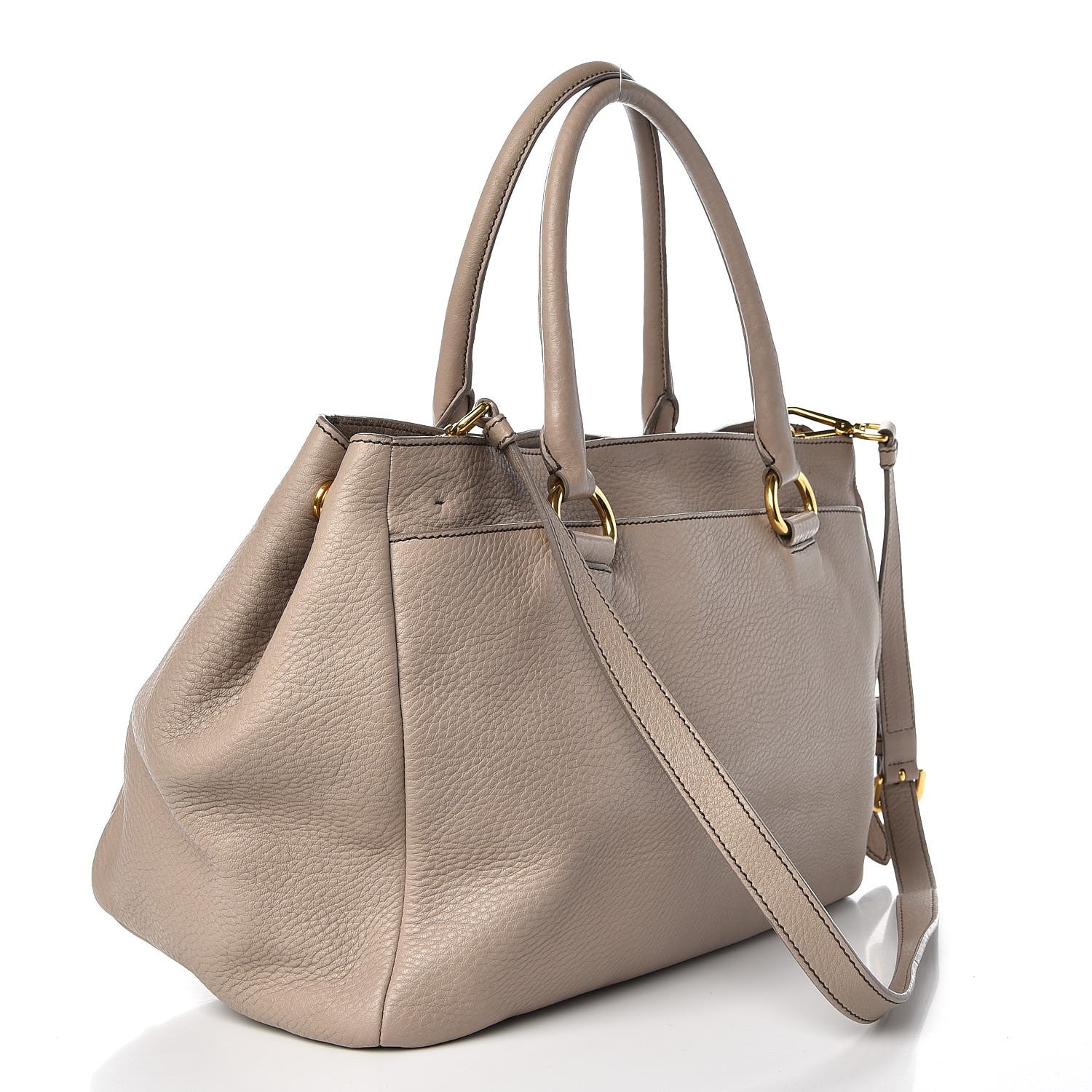 Prada Vitello Daino East West Tote Pomice 4 of 13